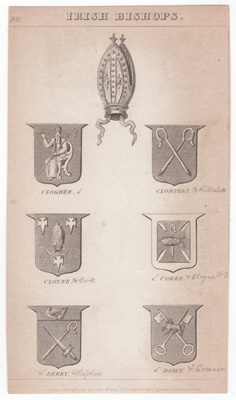 Irish Bishops
[heraldic crests]
(Clogher, Clonfelt, etc.) 